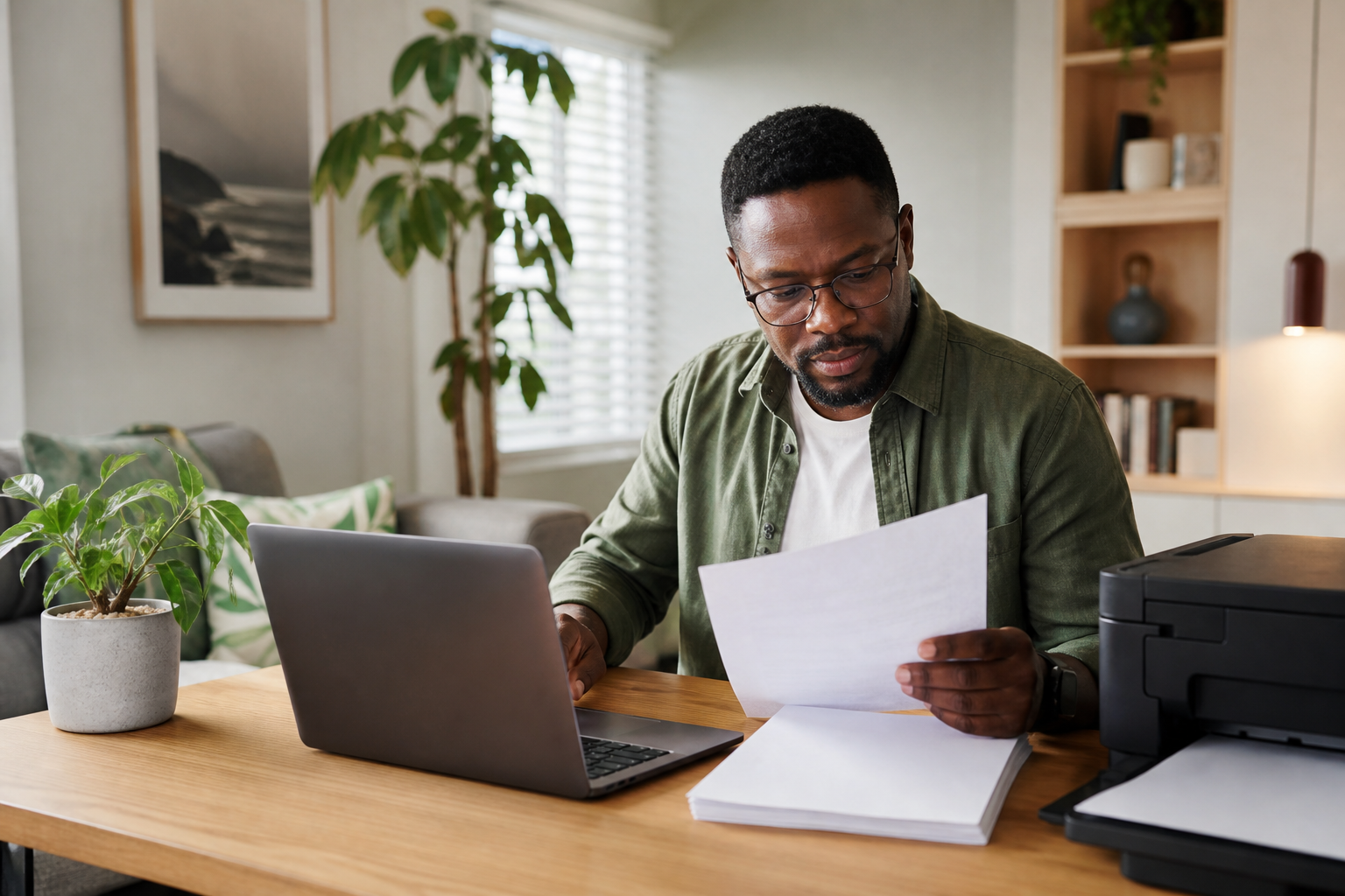 A patient downloading a medical insurance application form at home