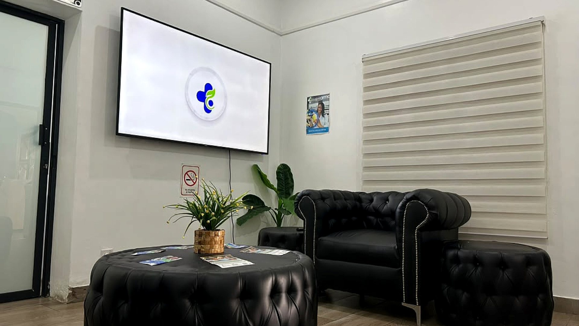 Rugare Medical patient waiting area with healthcare information